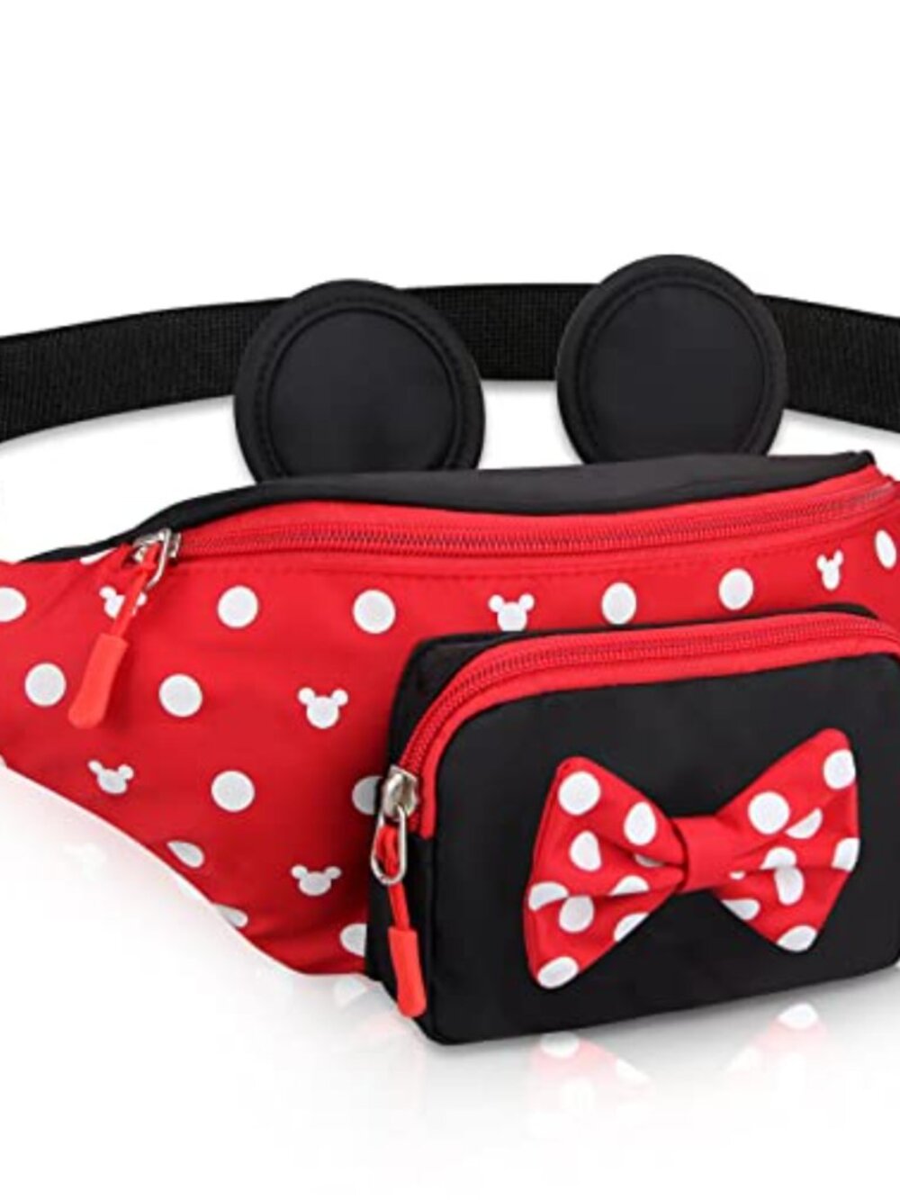 Large Waist Pack Fanny Pack Travel Belt Bag Water Resistant Minnie Mouse Ears
